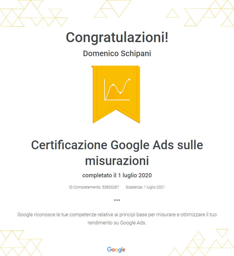 Certificazione Google Ads sulle misurazioni